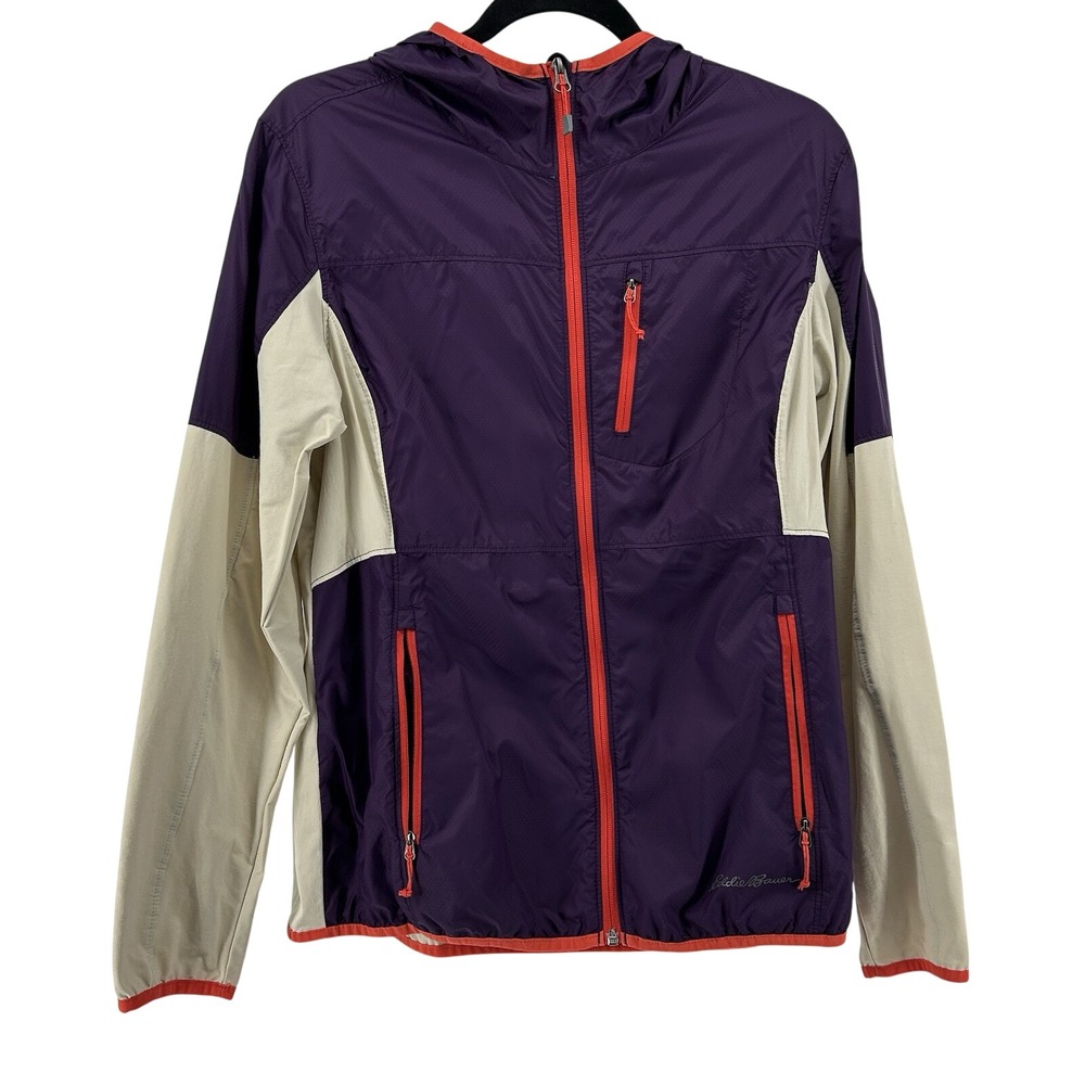 Windbreaker Jacket Full Zip Hooded Purple‎ Gorpcore Nylon Outdoor Wear Hike - Picture 1 of 15